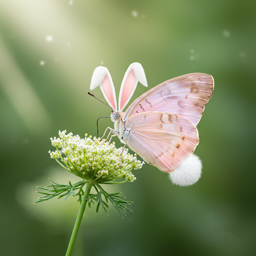 Fantasie-Schmetterling mit Hasenohren